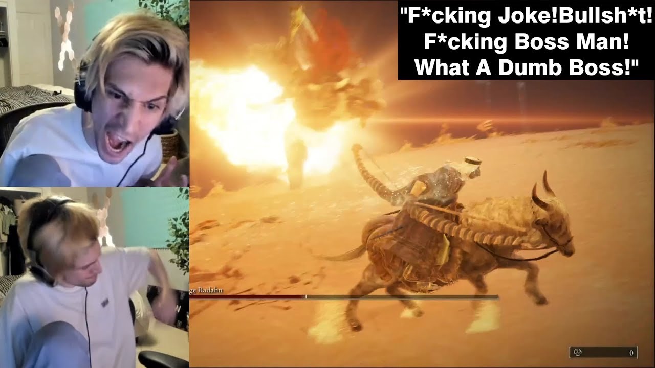 xQc Vs Starscourge Radahn Boss Fight - Elden Ring