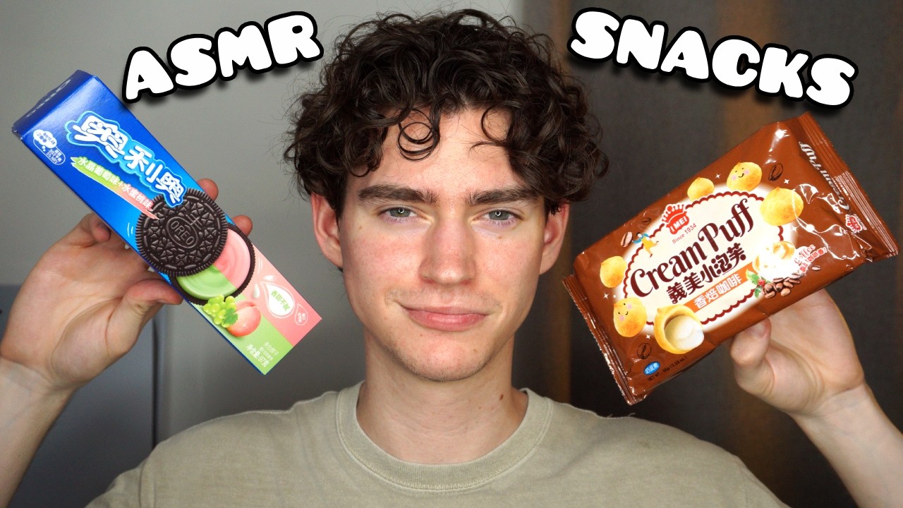 [ASMR] EATING ASIAN SNACKS! (eating sounds/tapping/crinkling/whispering) *MOUTH SOUNDS*
