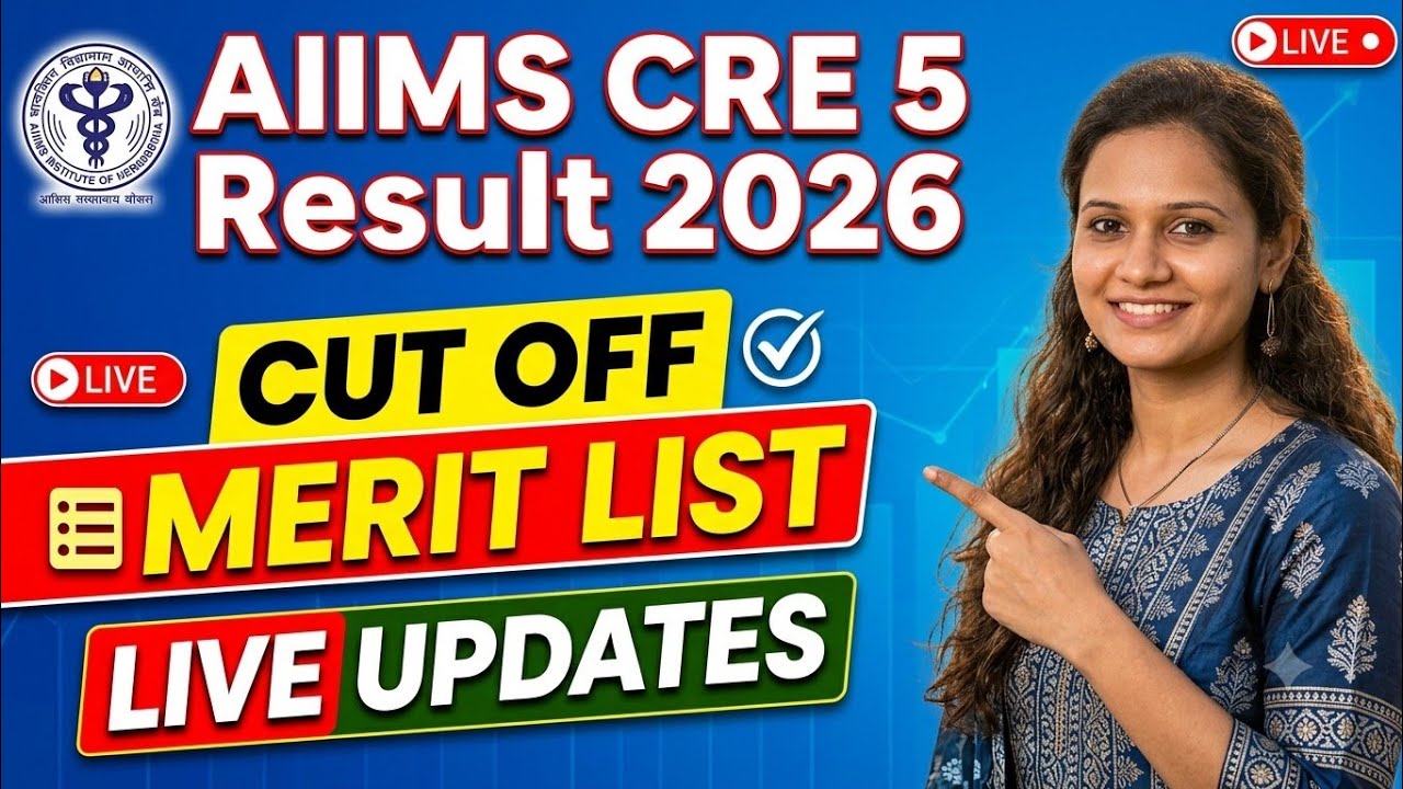 AIIMS CRE 5 Result 2026 Cut Off Marks, Merit List Pdf Download/AIIMS CRE 5 Group B & Group C Result 
