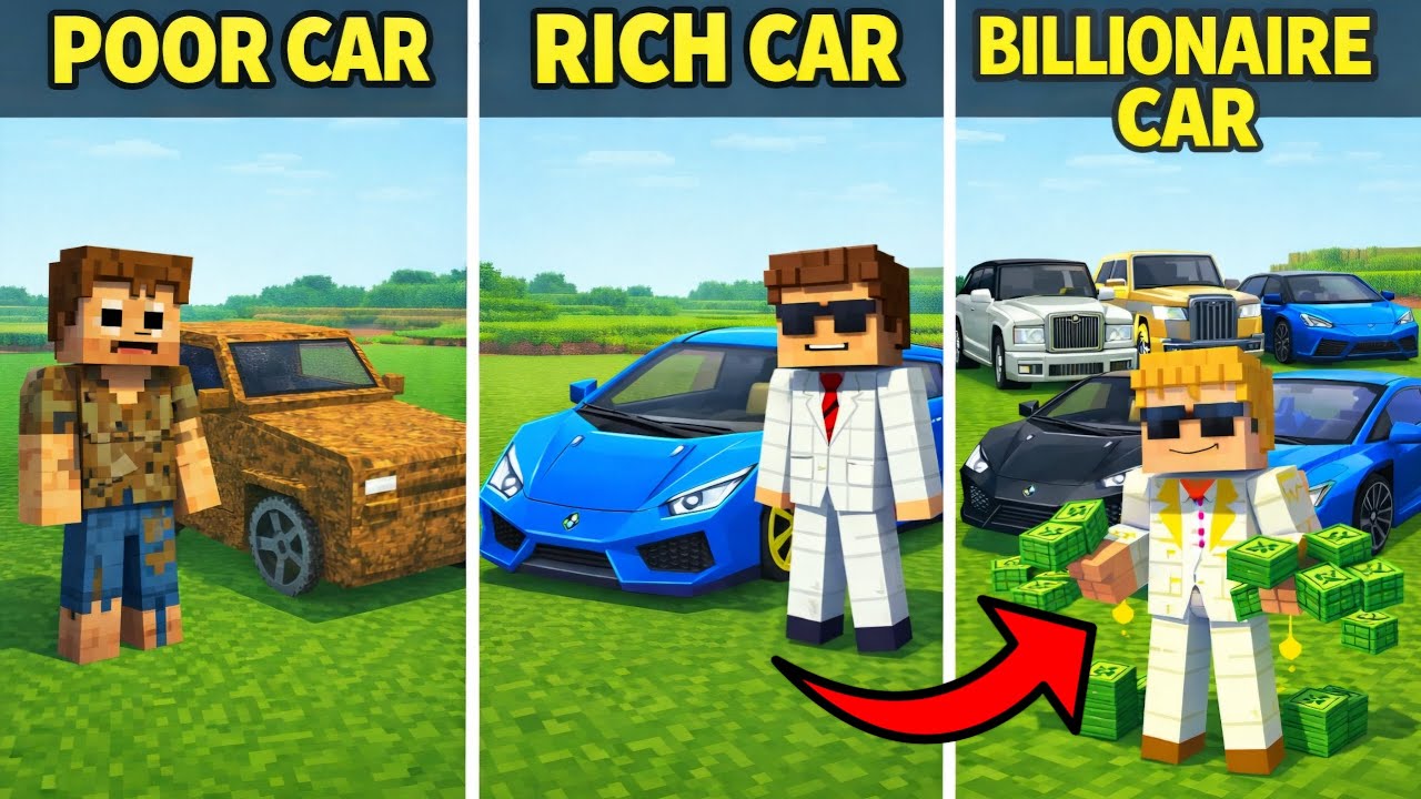 Minecraft | Poor Car Vs Rich Car Vs Billionaire Car ✅️🔥 | #minecraft 