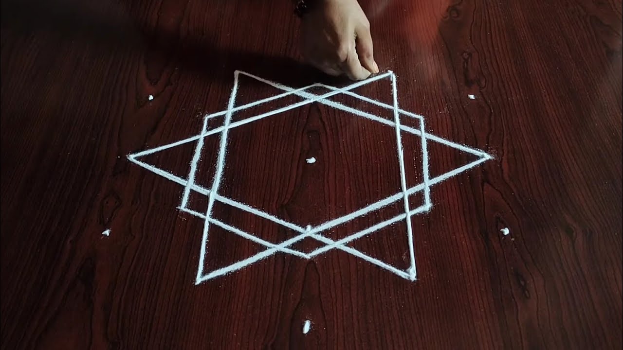 Easy Friday special kolams (5&times;3) dot's... simple Friday rangolis