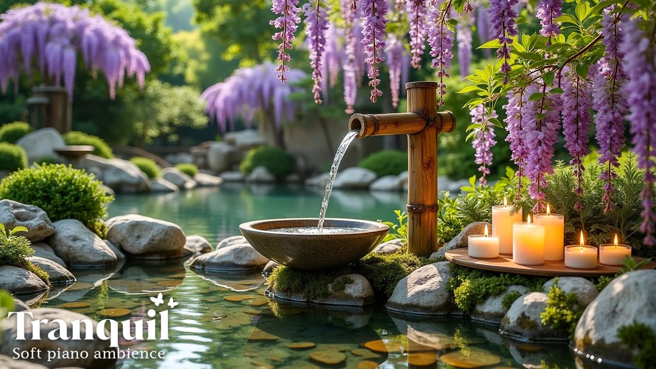 Спокойная фортепианная музыка со звуками журчащей воды 🌿 Помогает при бессоннице, тревоге и депресс