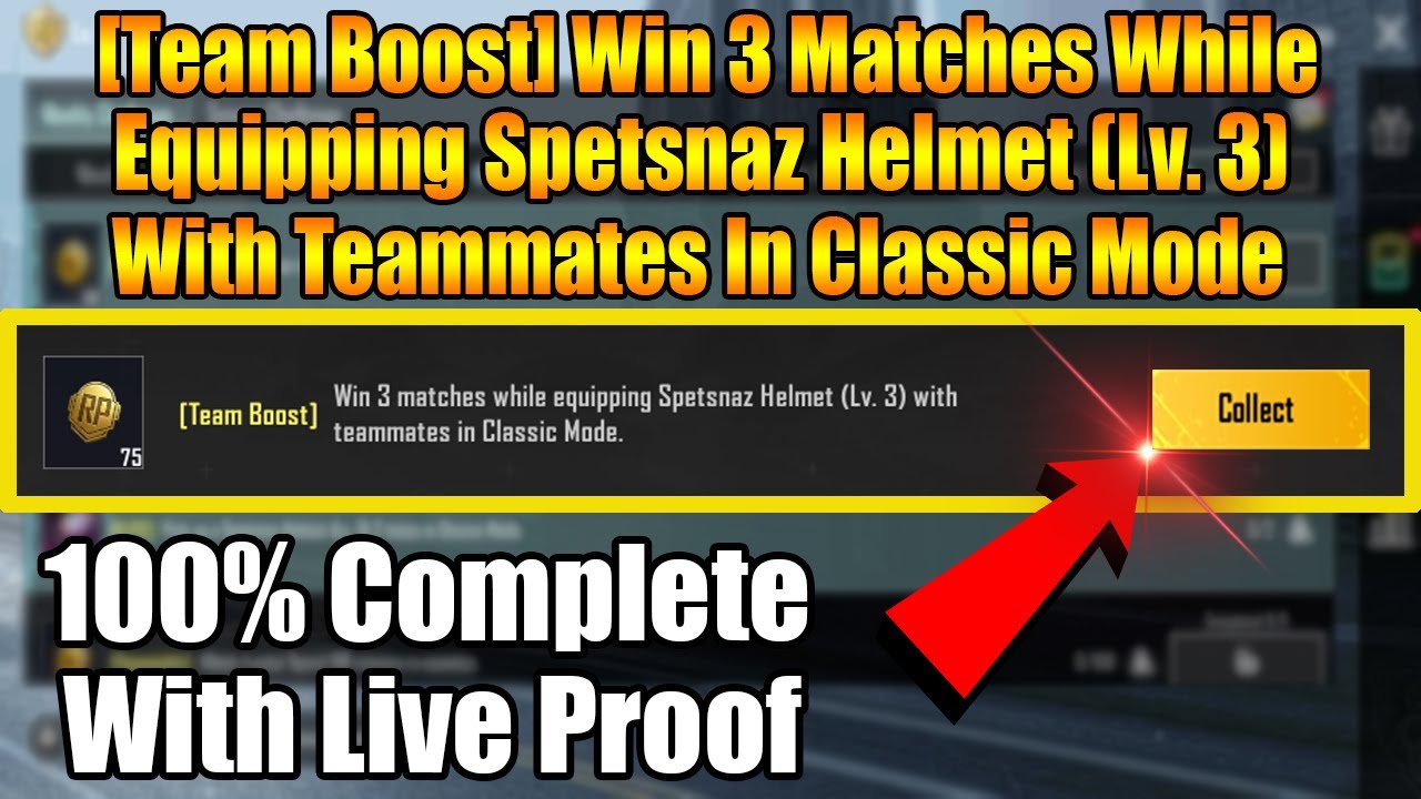 [Team Boost] Win 3 Matches While Equipping Spetsnaz Helmet (Lv. 3) With Teammates In Classic Mode