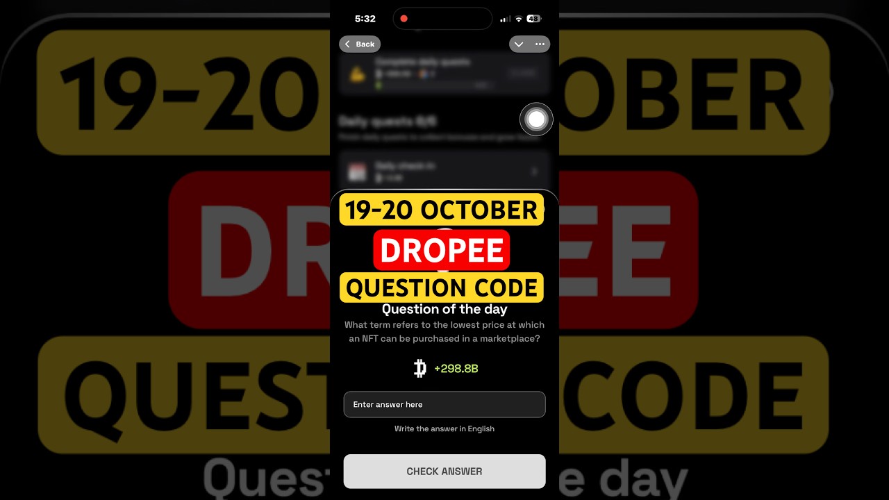 19 October Dropee Question of the day | Dropee Question of the day Today |