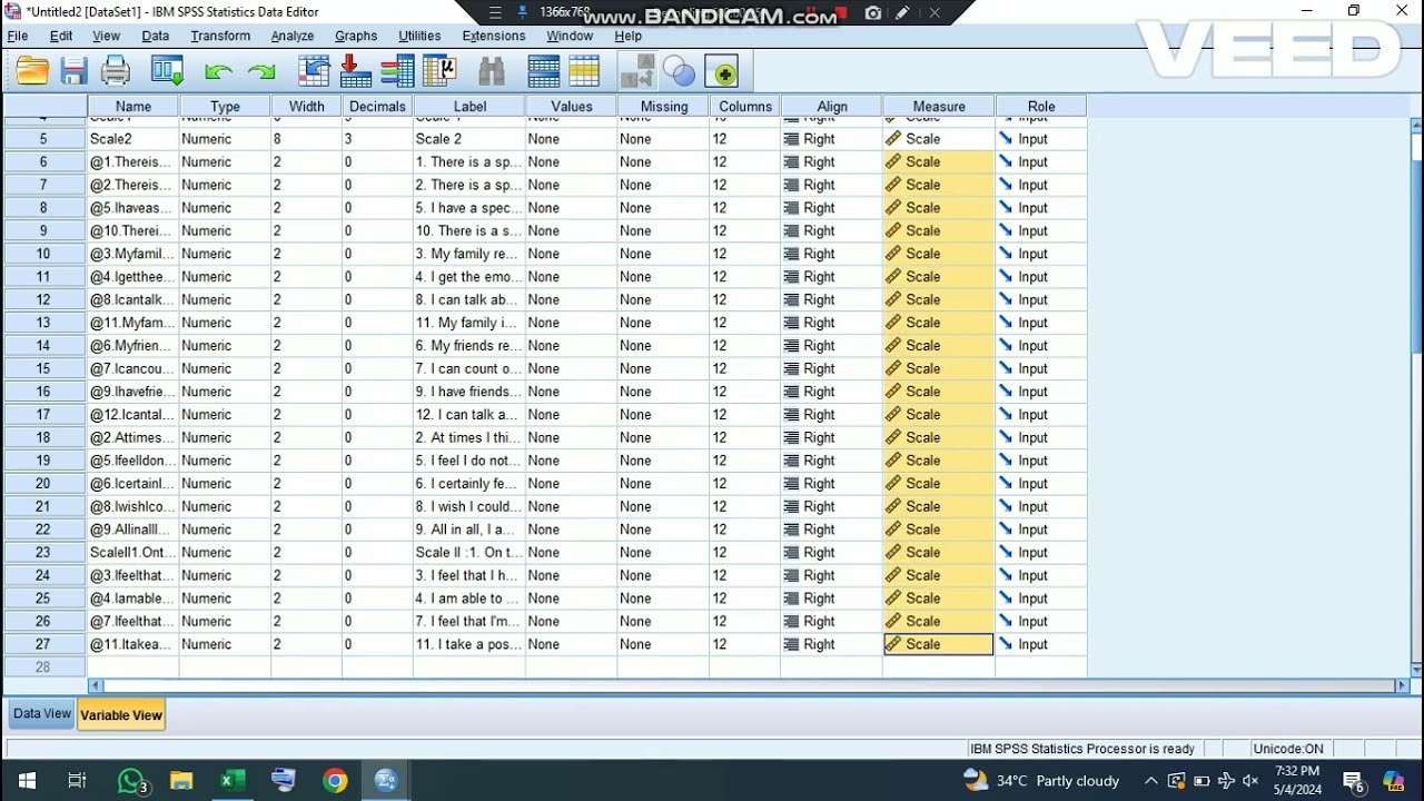 SPSS Reliability scales: PSY619, PSY499A, PSY499B, Spring 2024, final project report