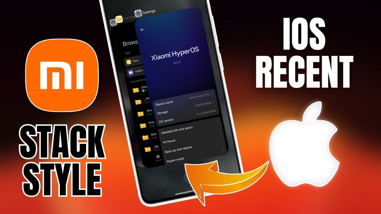 Включение стиля «Последние приложения» в iOS на устройствах Xiaomi — работает на HyperOS 2 и Hype...