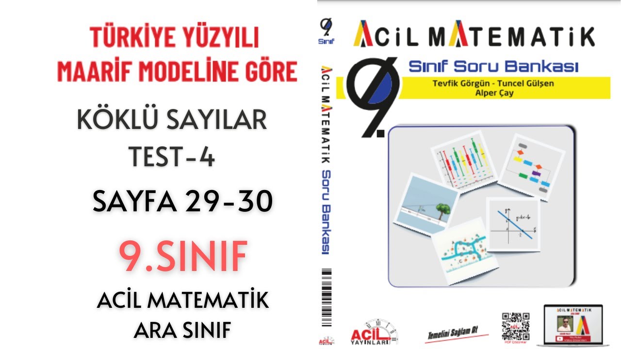9.Sınıf Soru Bankası 1.TEMA Sayılar Köklü Sayılar Test-4 (Sayfa 29-30)