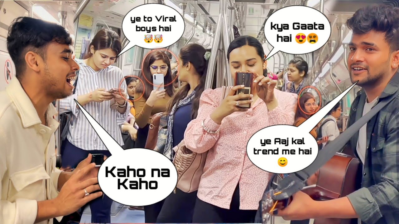 Kaho na kaho X  Pahle bhi main Metro 🚇 Singing Reaction Video with Girls by @team_jhopdi_k