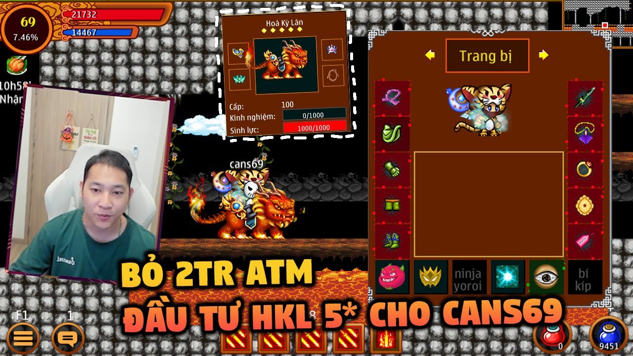 Bỏ 2TR Đầu Tư Hỏa Kỳ Lân 5 Sao Cho CANS69 Sv4 | Dame To Như 13x | Ninja School Online