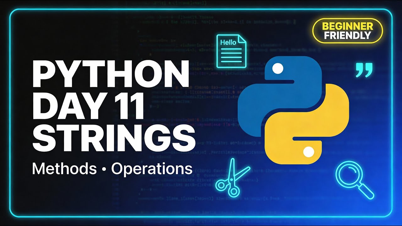 Day 11 🔥 | Strings in Python Explained + String Methods & Operations | Python Tutorial