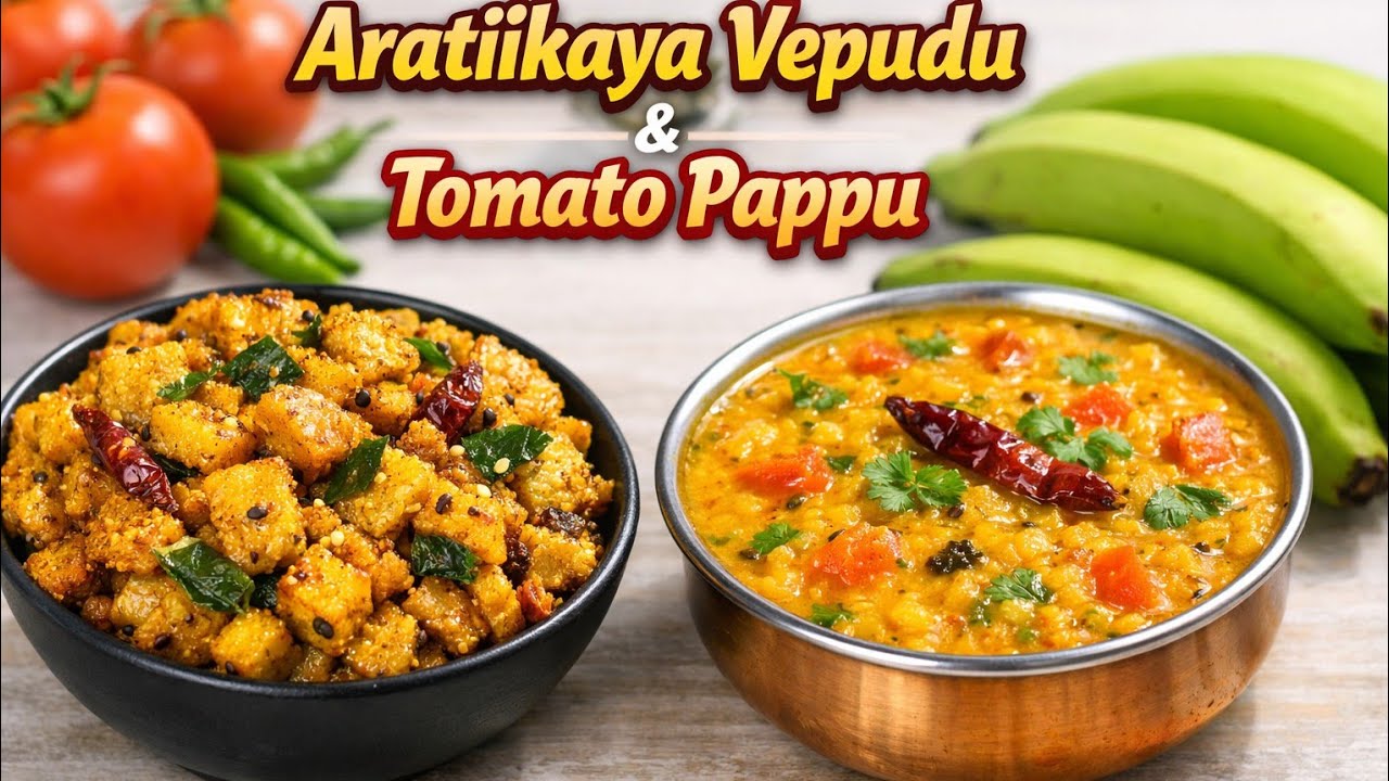 Aratikaya Vepudu,Tomato pappu, Saturday Lunch preparation అరటికాయ వేపుడు 🍅 టమాటో పప్పు