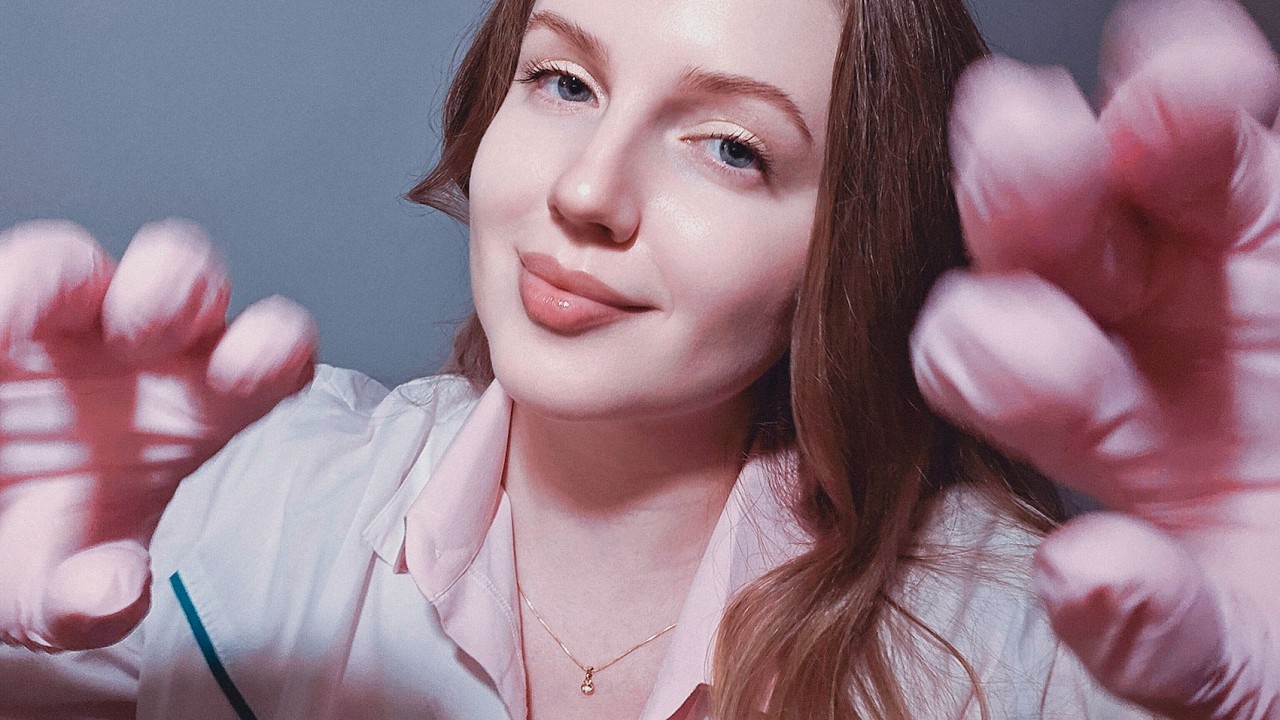 АСМР Детальный Осмотр Лица и Шеи в Перчатках &bull; ASMR Detailed Face and Neck Exam in Gloves