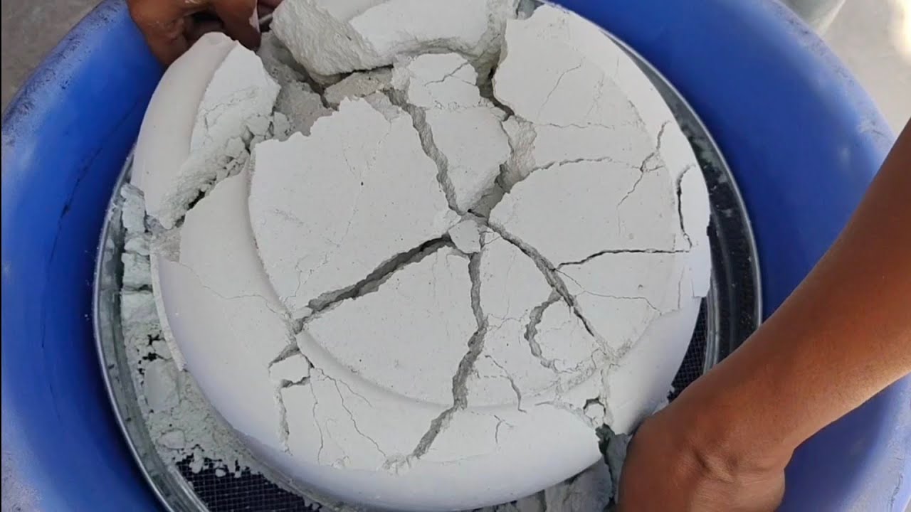 Asmr | White cement chunks crumbling | Satisfying Asmr | ASASMR |