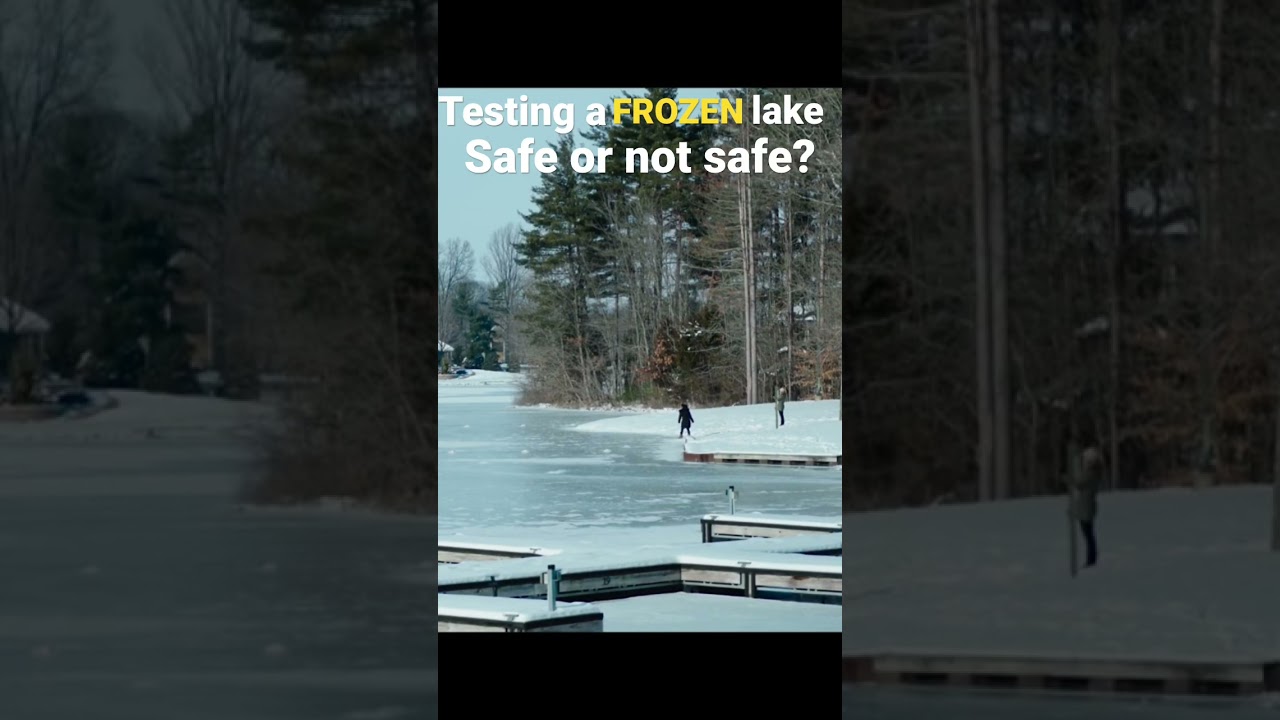 We saw some people walking on a frozen lake! #lake #shorts #winter #frozenlake