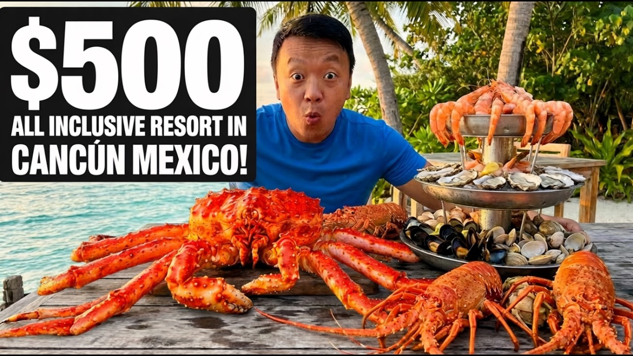 $500/Per Night ALL INCLUSIVE Family Resort in Cancún Mexico | ULTIMATE Lobster Feast!