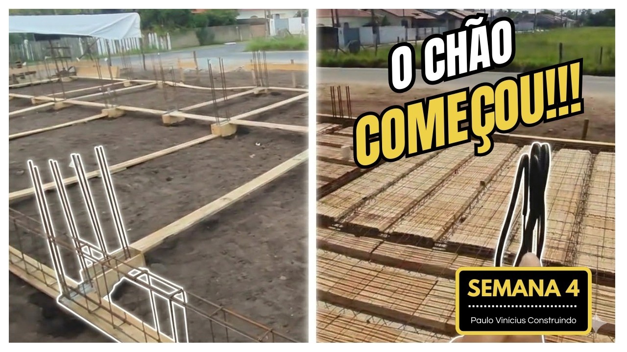 Montagem da Laje Inferior do Prédio.