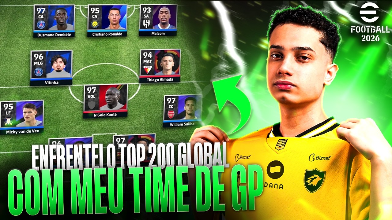 TOP 200 GLOBAL CONTRA MEU TIME FULL GP E ISSO ACONTECEU no Efootball 2026