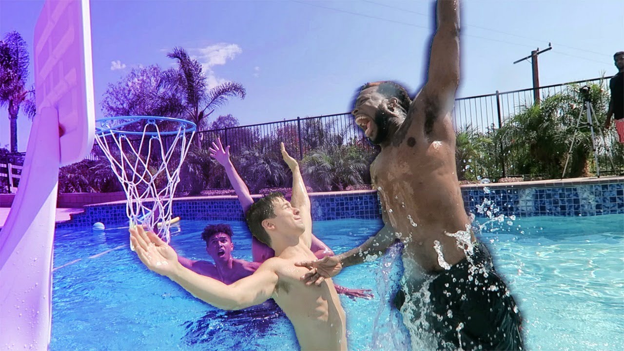 MOST INSANE OUTDOOR POOL MINI BASKETBALL HOOP 2V2! Feat. LSK TD & JESSER!