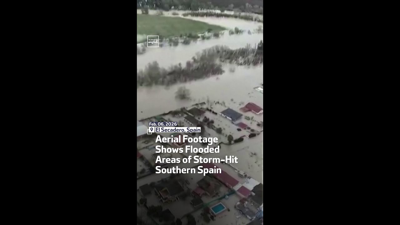 Aerial Footage Shows Flooded Areas of Storm-Hit Southern Spain