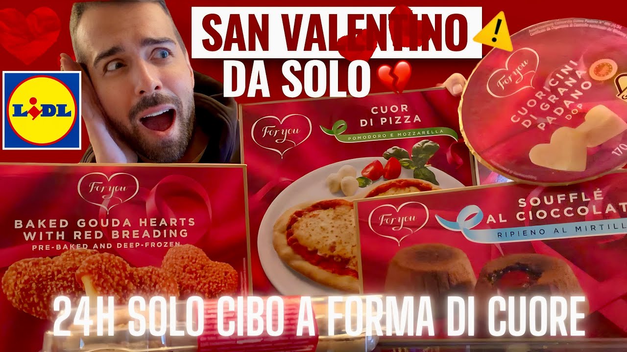 PASSO SAN VALENTINO SOLO CON VOI: MANGIO PER 24H SOLO CIBO A FORMA DI CUORE 💖 | Vlog