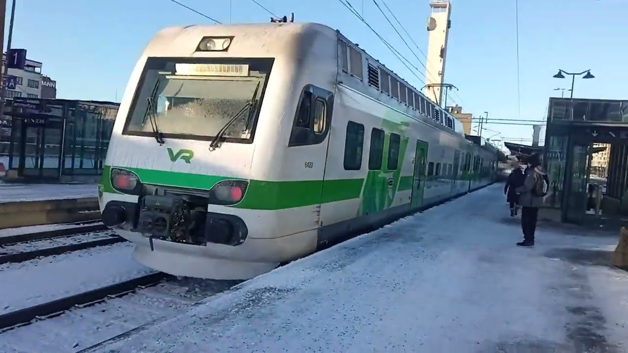 Commuter trains in Tampere 10.2.2023