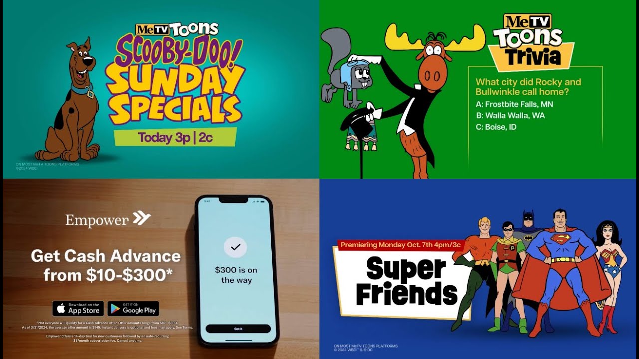MeTV Toons Commercials September 2024