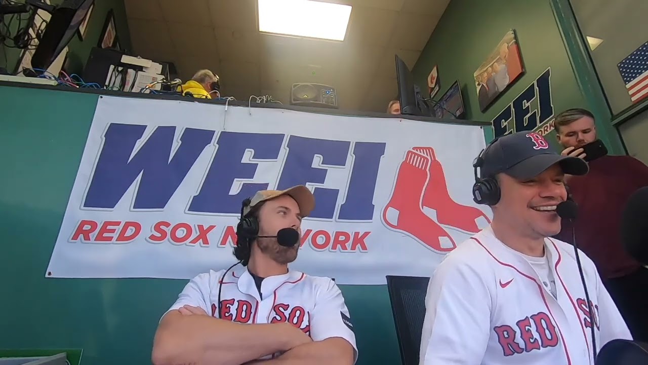 Matt Damon and Casey Affleck visit the WEEI Red Sox Radio booth