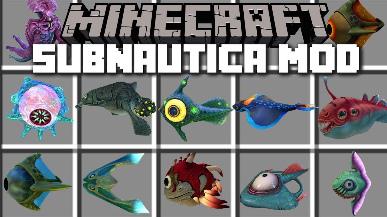 Minecraft SUBNAUTICA MOD / SURVIVE THE EVIL MINEAUTICA FISH!! Minecraft