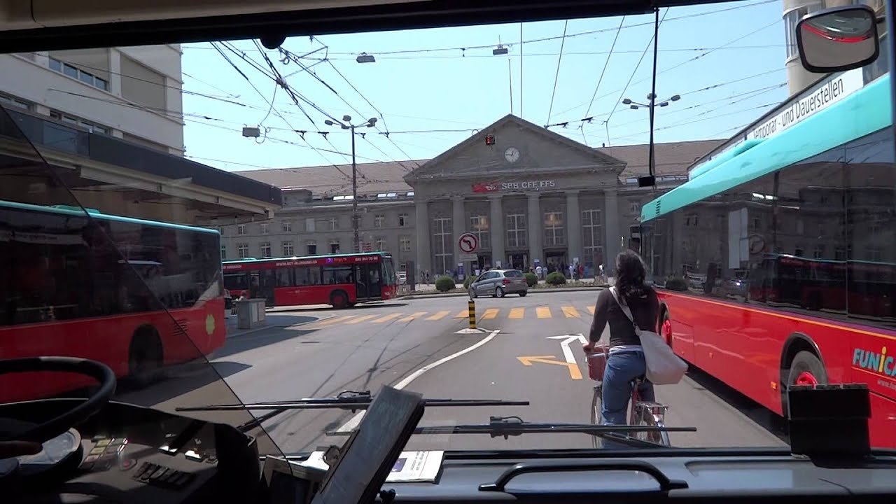 Trolleybus ride in Biel 2. Swisstrolley 2