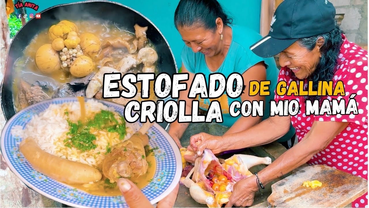 Cocinando con mi mamá un rico seco de gallina criolla