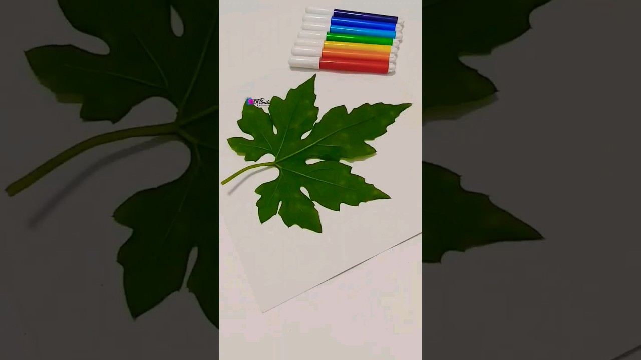 Easy Rainbow Leaf Painting #shorts #creativeart #youtubeshorts #painting #art #leafprint #leafart