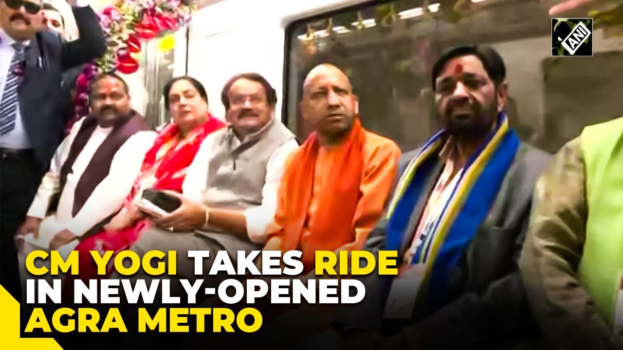 UP CM Yogi Adityanath takes ride in newly-opened Agra Metro