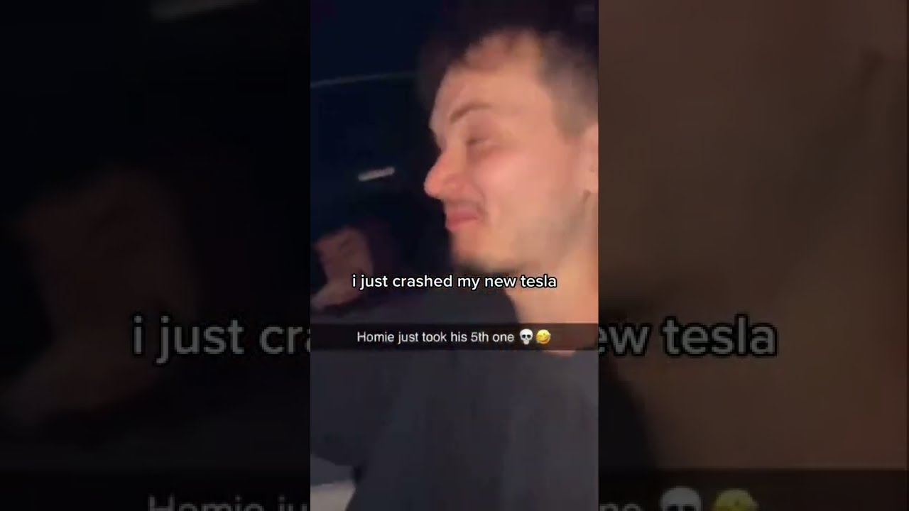 DOMINYKAS CRASHES HIS TESLA! 😳 DUI #shorts