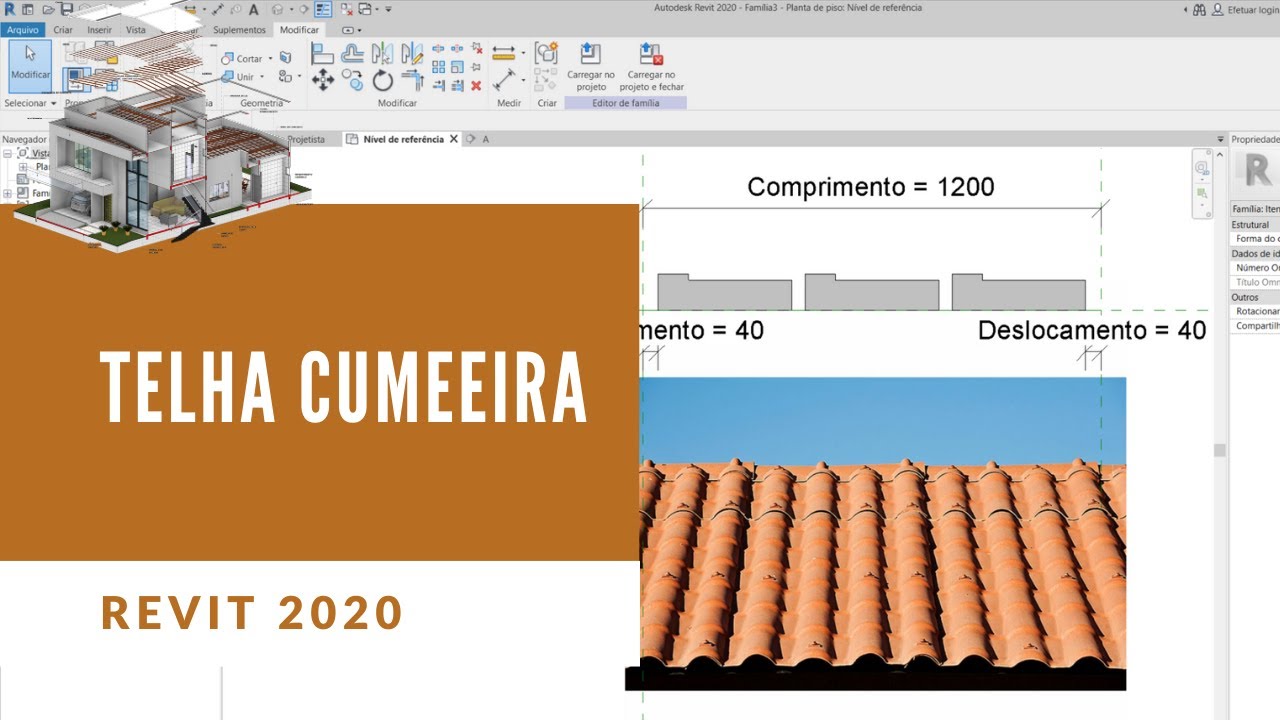 Telhas Param&eacute;tricas no REVIT - Como Fazer Telhado no Revit