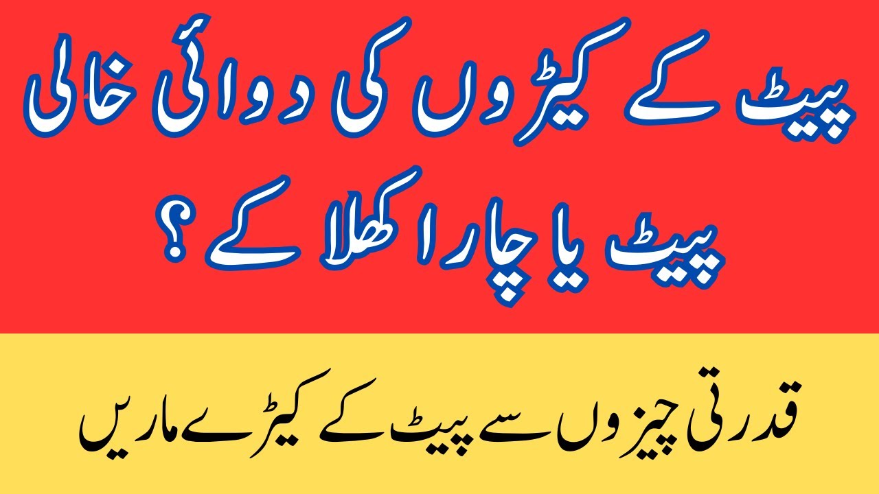 پیٹ کے کیڑوں کی دوائی خالی پیٹ دینی چاہیے یا چارا کھلا کے؟