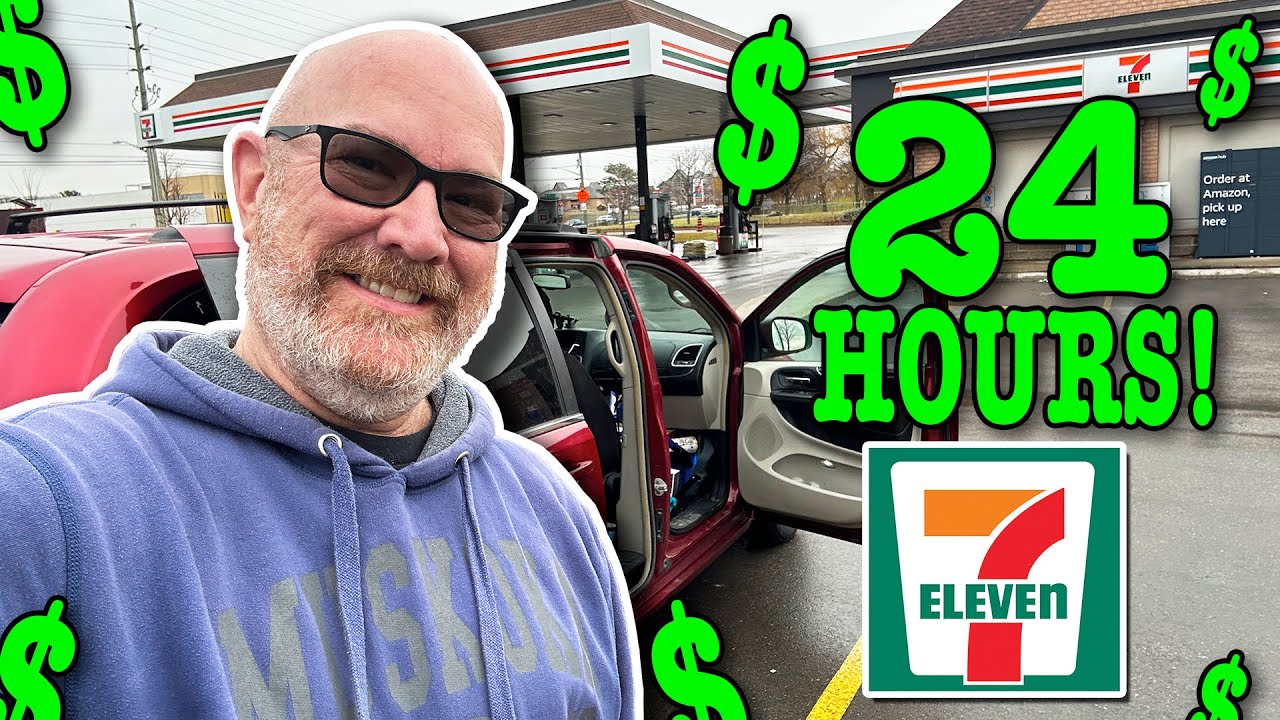 Living at 7-Eleven for 24 HOURS in My Minivan Stealth Camper