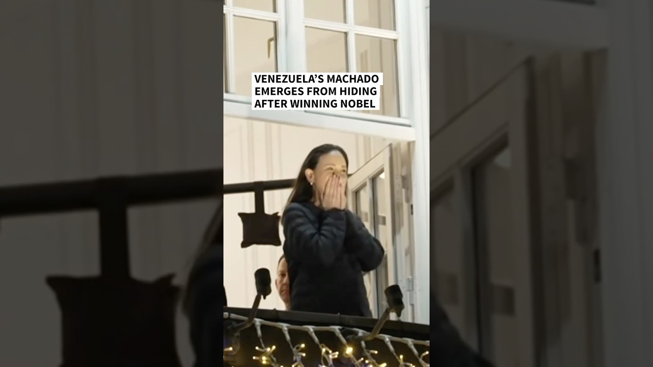 Venezuelan opposition leader Machado emerges from hiding after winning Nobel Peace Prize | AFP