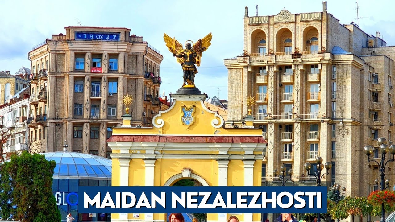 4K | The Heart of Kyiv -  Maidan Nezalezhnosti (Independence Square) | Life in Ukraine