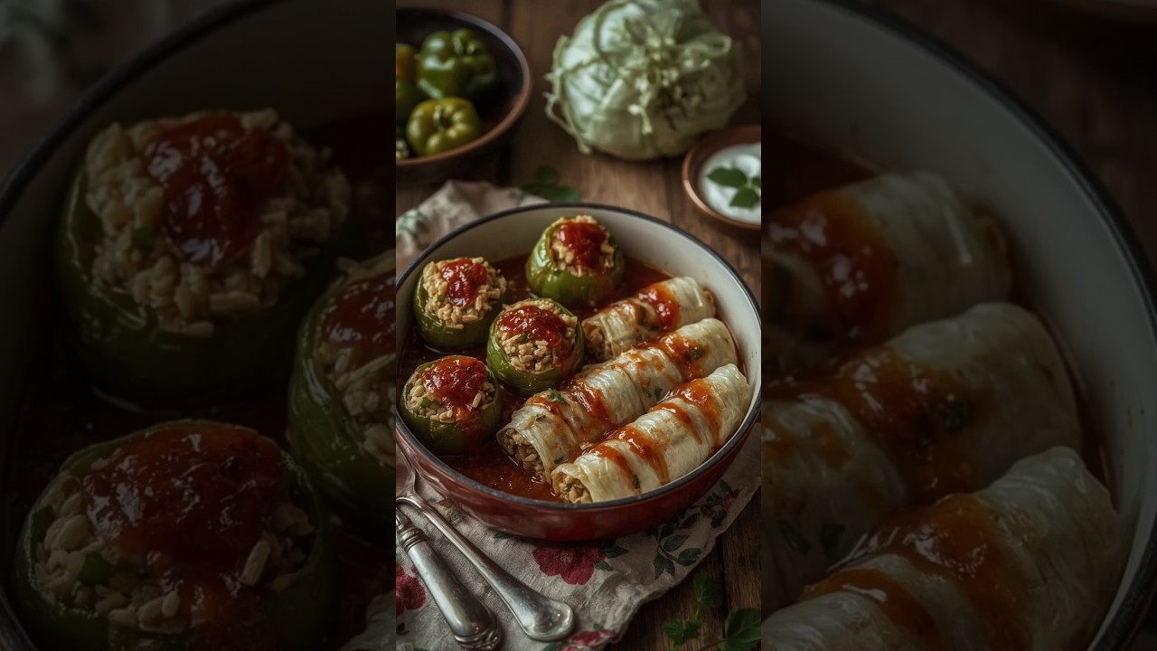 Stuffed Peppers & Cabbage Rolls Recipe 🍽️ | Juicy, Easy, Delicious