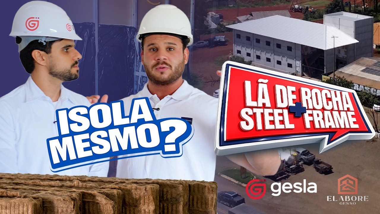Construção à seco com isolamento termoacústico [LÃ DE ROCHA]