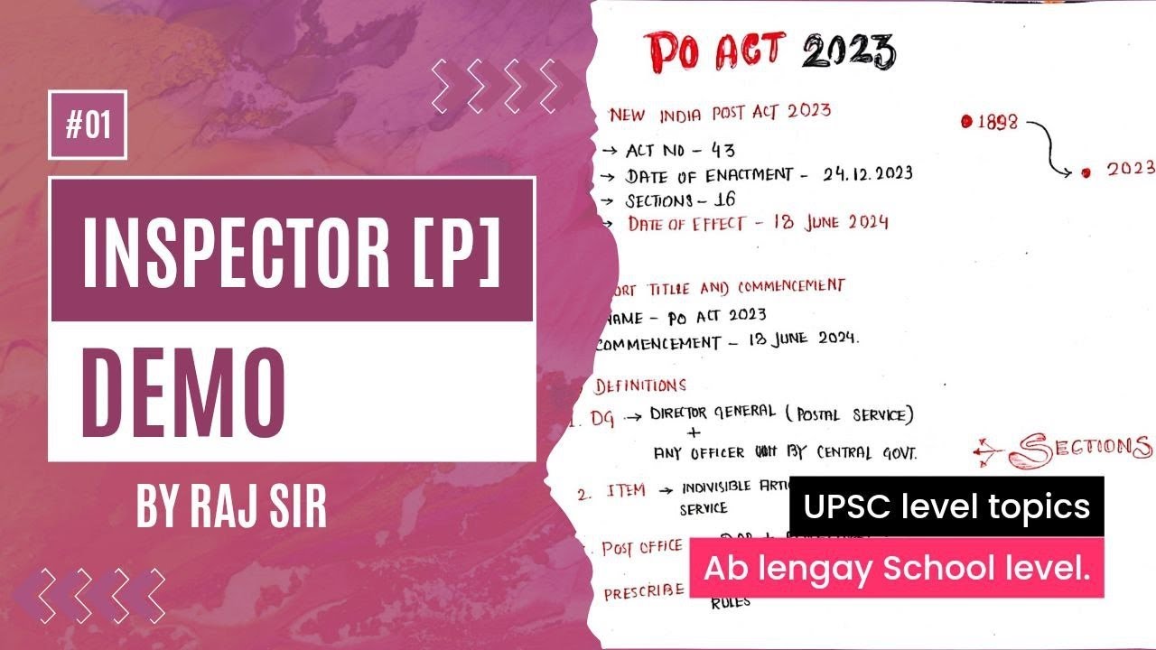 DEMO: Inspector (Post) - Super Easy Classes | ₹20,000 main nahi sirf ₹5999 main!!