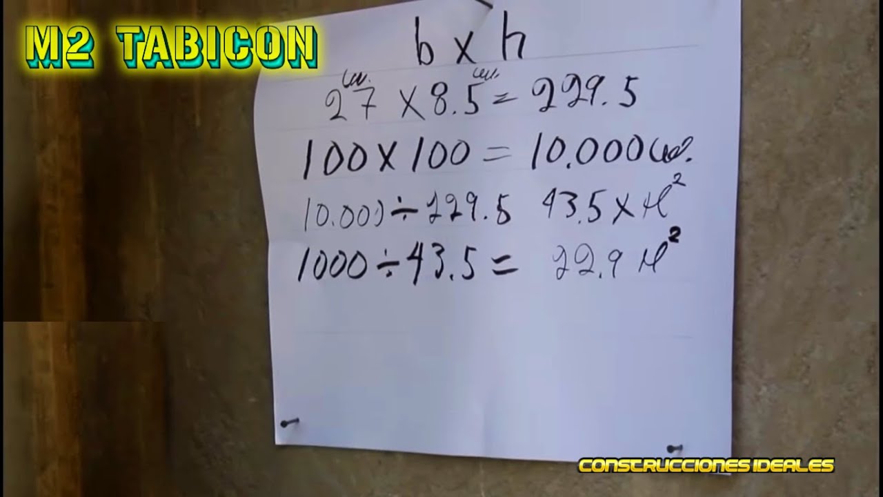 ¿Cómo se calcula los m2 del tabicón? | CONSTRUCCIONES IDEALES