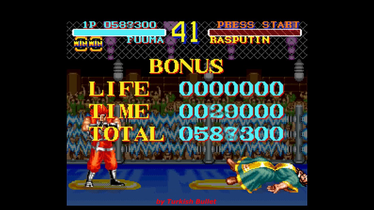 World Heroes (World) (Super Nintendo) - (Longplay - Fuuma | Fatal Match Mode | Hardest Difficulty)