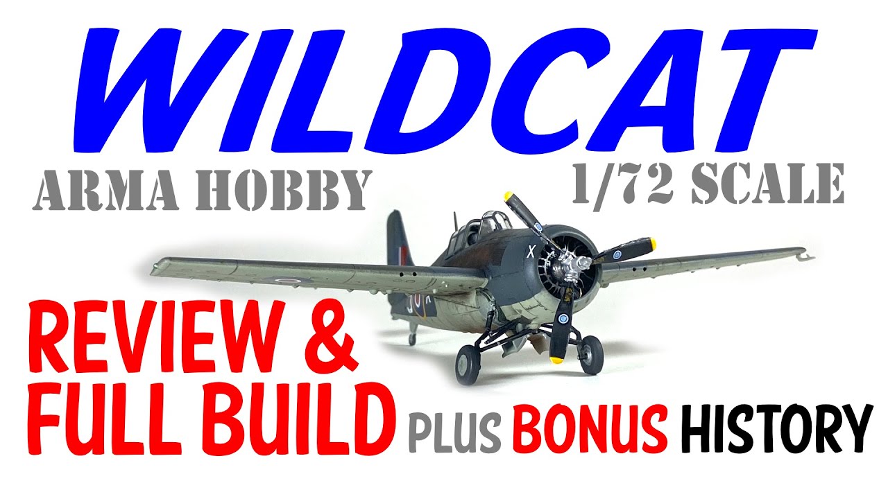 WILDCAT Grumman FM-2 Arma Hobby 1/72 scale kit - what's in the box and how two build it - HD 1080p