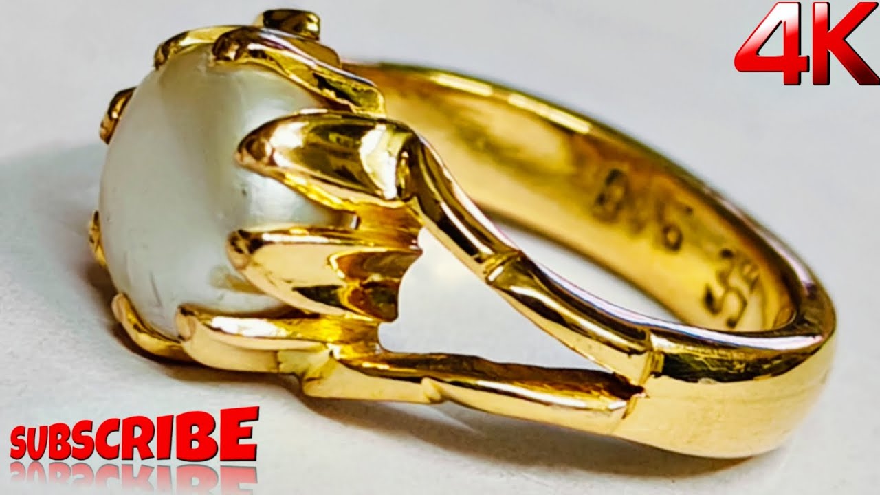 Real Pearl Stone Gold Ring Making _ Original Moti Ki Anguthi Design #pearl #gold #ring