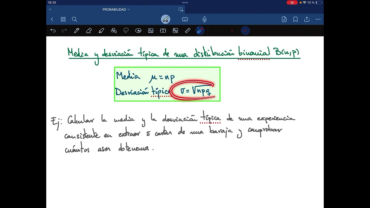 Distribución Binomial(4/4). Media y desviación típica