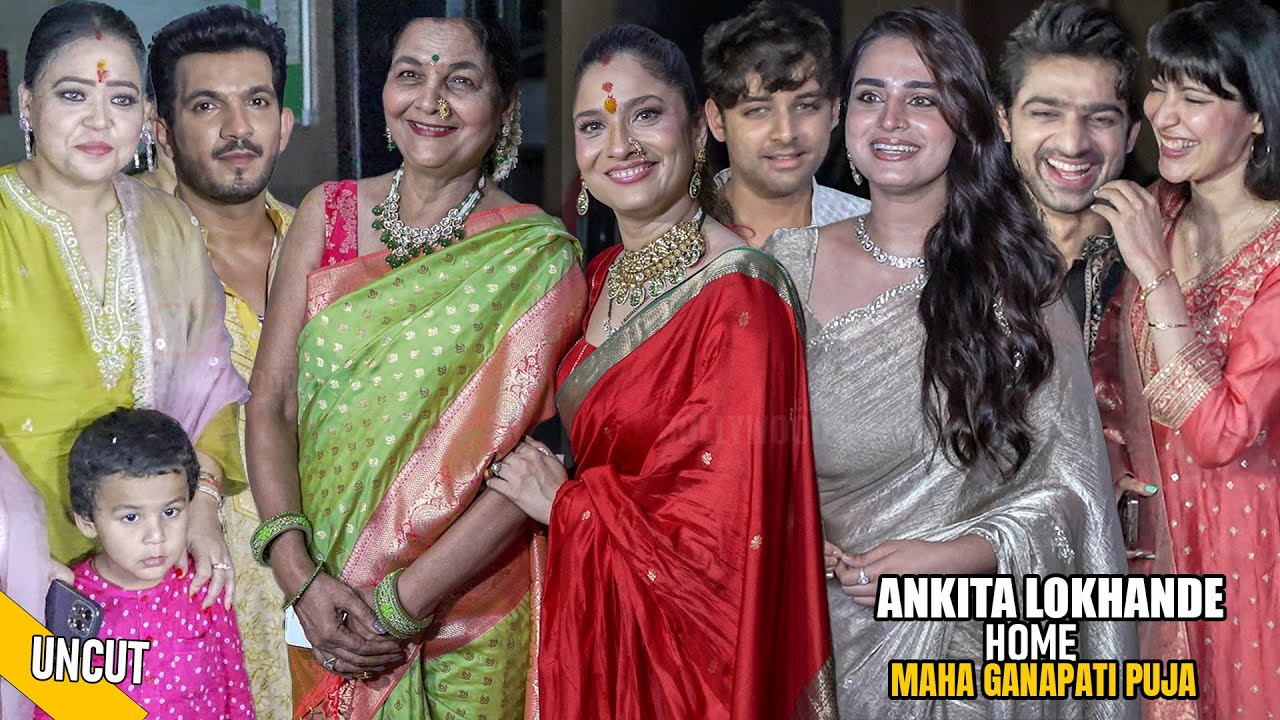 UNCUT - Ankita Lokhande Home Maha Ganapati Puja | Abhishek Kumar, Khanzadi, Samrath, Ayesha Khan
