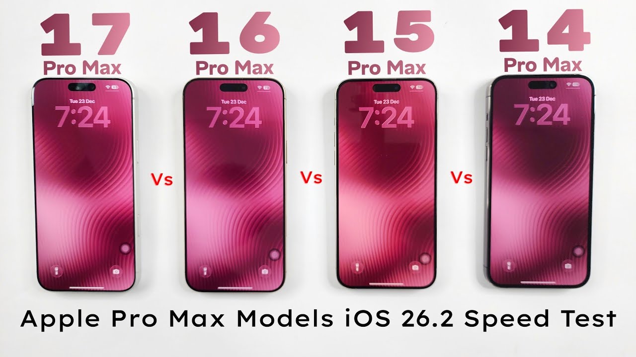 iPhone 17 Pro Max vs 16 Pro Max vs 15 Pro Max vs 14 Pro Max - iOS 26.2 Ultimate SPEED TEST 🚀