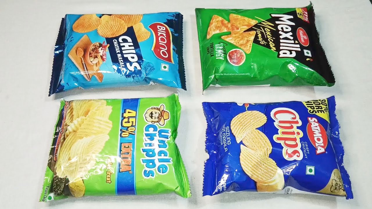 4 Different Chips Packet Unwrapping | Crunchy & Satisfying ✨