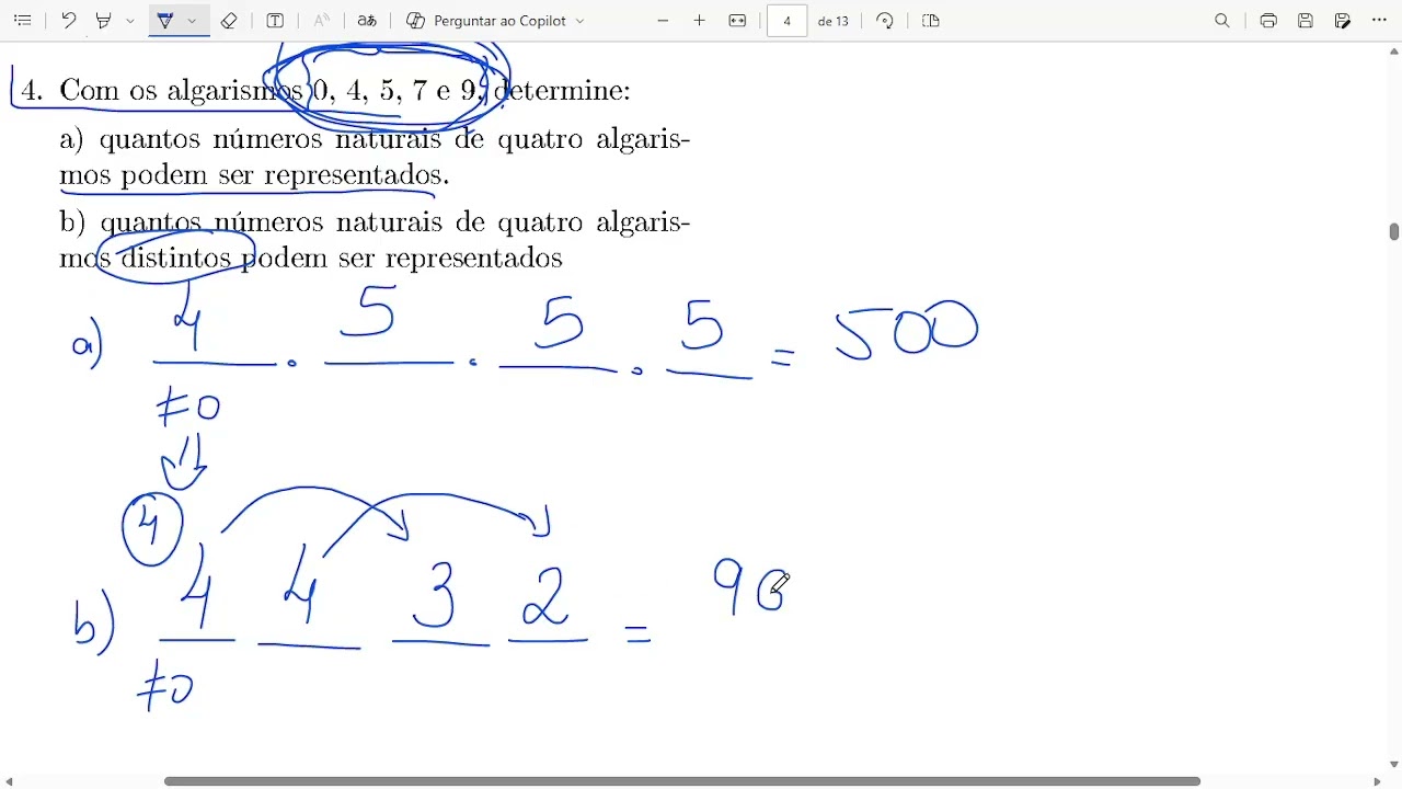 ANÁLISE COMBINATÓRIA - RESOLUÇÂO DE EXERCÍCIOS.
